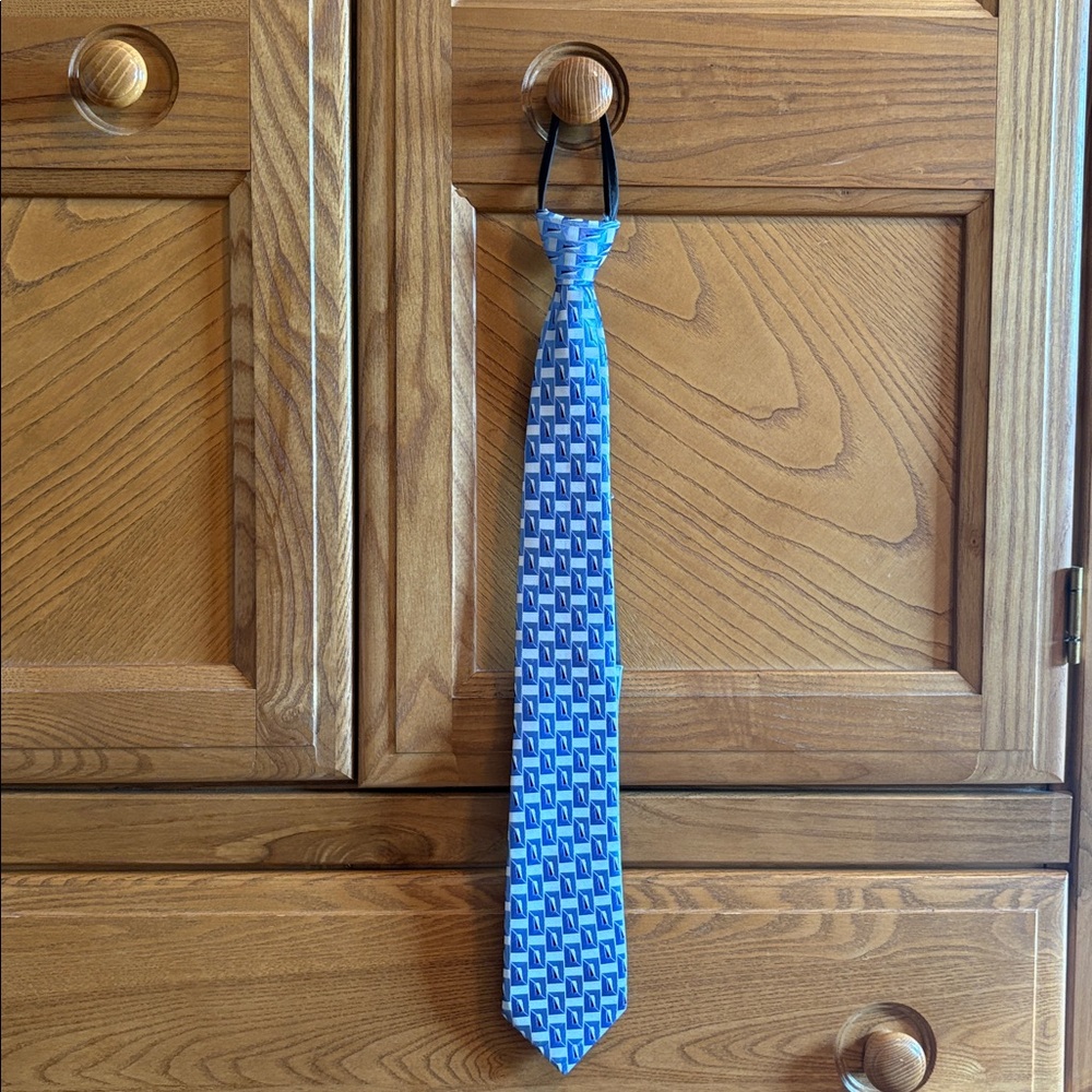 Stylish Blue Patterned Kids Tie